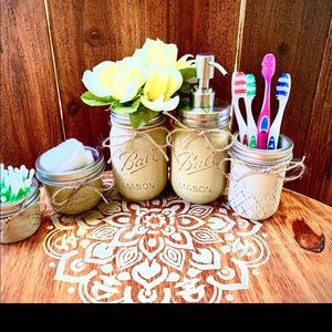 Mason jar bathroom set.